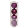 Image de Créateur d'intérieur - Lot de 4 Boules de Noël "Maison des Couleurs " 8cm Violet