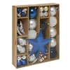 Image de Créateur d'intérieur - Kit 60 Pièces Déco de Noël "Quiet Times" 34cm Bleu & Argent