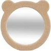 Image de - Miroir mural rond bouclette Ourson Beary en MDF 33,5 x 2,3 x 33,5 cm Marron