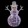 Image de Bonhomme de neige de Noël lumineux multicolore 60cm