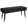 Image de - Banc en Polyester effet velours Salomé l.100 x P.35x cm - Noir - Salomé