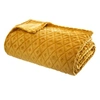 Image de - Plaid en flanelle détails losanges en 3D - 230x180 cm - Jaune ocre