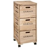 Image de Chiffonnier bois 3 cagettes sur roulettes