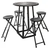 Image de Ensemble table haute et 4 tabourets ext - Noir