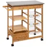 Image de Desserte bambou 6 tiroirs roulettes 76 cm