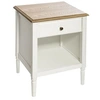 Image de - Table de chevet effet bois Solen - L. 45 x H. 60 cm - Blanc - Solen