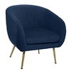 Image de Fauteuil velours bleu Solaro