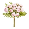 Image de bouquet fleur artificielle 18 camélia rose 30cm - 155721b