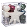 Image de Féérie Lights & Christmas - Kit Décoration pour sapin de Noël - 44 Pièces - Blanc, vert, bleu et argent - Marc en terre sauvage