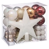 Image de Féérie Lights & Christmas - Kit Décoration pour sapin de Noël - 44 Pièces - Blanc, doré, cuivré et rouge - Marc en terre sauvage