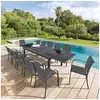 Image de Table rectangulaire ext. verre Piazza 12 p. graphite Hespéride