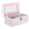 Image de - Boîte à Bijoux & Miroir "Demoiselle" 19cm Rose