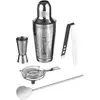 Image de - Coffret à Cocktails 5 pièces "Acier" 18cm Argent
