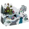 Image de Village de Noël traineau + maison + bonhomme de neige