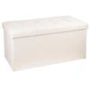 Image de Pouf pliable double Lysandre - Beige - L 75,7 x P 37,5 x H 38 cm