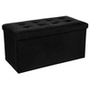Image de Pouf pliant velours noir Lysandre