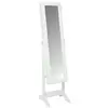 Image de Armoire à Bijoux et Miroir en Verre et Bois Blanc Hauteur 145 cm