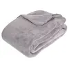 Image de Plaid grand modèle microfibre 180x230 cm gris clair