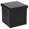 Image de Pouf carré pliant simili noir