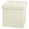 Image de Pouf pliant coloris beige avec coffre Lysandre