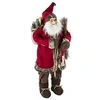 Image de Féérie Lights & Christmas - Décoration de Noël d'intérieur Père Noël traditionnel - Hauteur 124 cm - Rouge, blanc et marron.