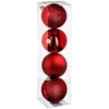 Image de FEERIC LIGHTS & CHRISTMAS Kit de 4 boules de Noël - 80 mm - Rouge
