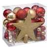 Image de Kit Boules de Noël 44 pièces champagne et rouge