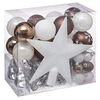 Image de Féérie Lights & Christmas - Kit de décoration pour sapin de Noël - 44 Pièces - Marron et blanc