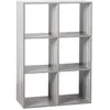 Image de Etagère en bois 6 cases Mix coloris gris