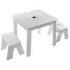 Image de Ensemble table + 2 tabourets enfant blanc doré Dream