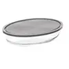 Image de Plat ovale en verre avec couvercle - 30 x 21 cm