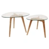 Image de Tables gigognes galets plateaux en verre trempé (Lot de 2)