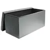 Image de - Banc coffre de rangement en polyuréthane Zoé gris