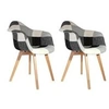Image de Lot de 2 fauteuils "patchwork" 86cm gris