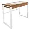 Image de Bureau industriel en bois et métal avec tiroir bois et blanc
