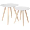 Image de Tables gigognes rondes Relief (Lot de 2) Blanc
