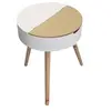 Image de Table d'appoint ronde coffre intégré Blanc