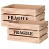 Image de - Cagette en bois brut Fragile (Lot de 2)