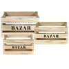 Image de - Cagettes en bois Bazar (Lot de 3)