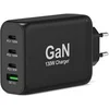 Image de PORT Connect - Adaptateur secteur - GaN - 130 watt - 5 A - PD, QC 3.0 - 4 connecteurs de sortie (USB type A, 3 x USB-C) - sur le câble : USB-C -