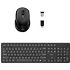 Image de Port Connect Clavier pc de Bureau sans Fil 2.4 ghz USB-a & USB-c 12 raccourcis multimédia Optique 1600 dpi azerty Prise EU Noir en occasion ou reconditionné