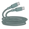 Image de Câble USB-C vers USB-C 3A Compatible Power Delivery 60W en Coton Tressé 2m Vert