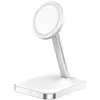 Image de Chargeur induction 3 en 1 Stand Compatible MagSafe 15W Garanti a vie Blanc avec chargeur