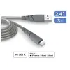 Image de Cable Ultra Renforce USB-A/Lightning 3m Recycle Gris