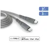 Image de Cable Ultra Renforce USB-C/Lightning 3m Recycle Gris