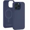 Image de Coque Renforcée Silicone Compatible MagSafe pour iPhone 15 Pro Bleu marine