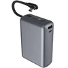 Image de Powerbank 20000mAh USB-A / USB-C 40W PD / QC avec Câble Intégré Charge Rapide Gris