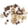Image de Lot de 63 Perles Rondes "Bois" 1-2cm Beige & Or