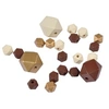 Image de Lot de 27 Perles en Bois "Diamant" 1-2cm Beige & Or