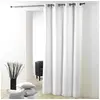 Image de Rideau a oeillets metal 140 x 280 cm polyester uni essentiel Blanc